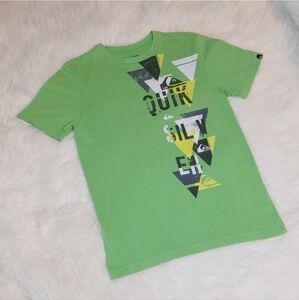 Boys Green Quicksilver Tee Shirt (Medium)